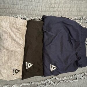 Reebok Athletic Shorts - Navy / Black / Gray.  All 3 pairs for $18.